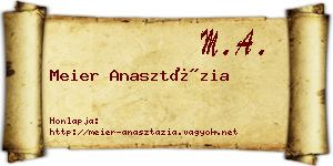 Meier Anasztázia névjegykártya